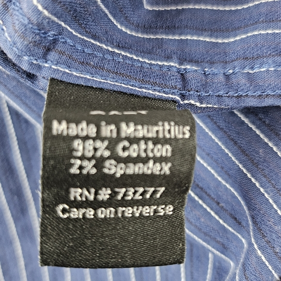 APT 9 Men's Premier Flex Black Dress Shirt Slim Fit 2XL Blue with Black stripe - Picture 4 of 6